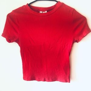 Red crop top